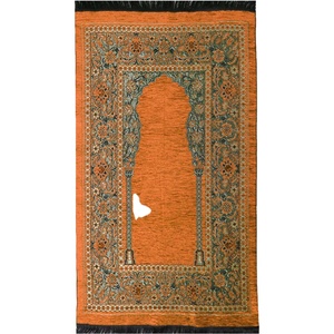 Tapis de prière épais de haute qualité tapis jaenamaz islamique prière islamique orange nouvelle prière tapis musulman en gros en vrac couleur unie teint - Product Image 1