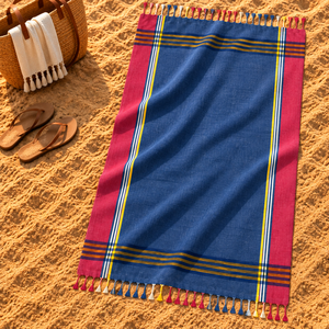 Serviette Kikoy rayée de luxe moderne 100 % coton de haute qualité, séchage rapide, écologique, collection premium à prix de gros en Inde - Product Image 1