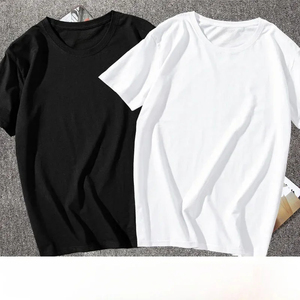 Camisetas de Manga Corta para Hombre, 100% Algodón, Cuello Redondo, Antiarrugas, Ecológicas, Transpirables, Marca de Moda, Tendencia, Blanco, Negro, Personalizadas - Product Image 1