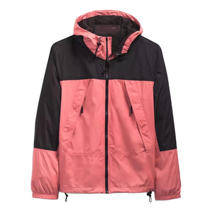 Blouson matelassé coupe-vent pour homme, col montant, blocs de couleur, poche avant en forme de cœur, rose et noir, fermeture éclair, vêtement d'extérieur décontracté pour l'automne - Product Image 6