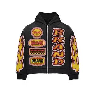 เสื้อฮู้ดดี้โอเวอร์ไซส์ทรงหลวม ปักลาย OEM พิมพ์ลายตามสั่ง สตรีทแวร์ ผลิตโดยโรงงานโดยตรง รับผลิตแบรนด์ส่วนตัว MOQ ต่ำ - Product Image 5