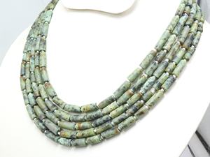 African Turquoise Green <b>Tube</b> Shape Matte Polished Bead 14Inch 8X5To18X5MM Approx Natural Stone Third Party Certified - Product Image 4