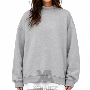 Sudadera de cuello alto para mujer al por mayor, con bordado personalizado de letras griegas, estilo oversize, 100% algodón, ropa de invierno - Product Image 5