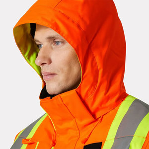 Veste de sécurité réfléchissante haute visibilité personnalisée pour l'hiver, orange, pour la construction, vêtements de travail de protection en plein air, veste longue - Product Image 5