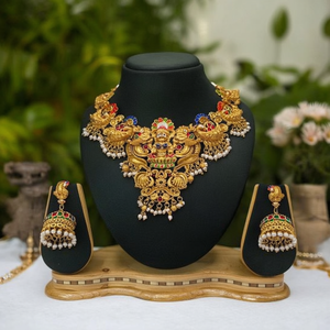 ชุดสร้อยคอประดับลูกปัดและหินโปต้าแบบดั้งเดิมจาก Jewelemarket รุ่น Meenakari เครื่องประดับแฟชั่น 10575483ML - Product Image 3