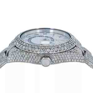 Relojes de Pulsera de Lujo Personalizados para Hombre, con Moissanita, Estilo Hip Hop, Totalmente Cubiertos de Diamantes, Esfera Azul Plateada y Dorada, Reloj Analógico con Moissanita Azul - Product Image 2