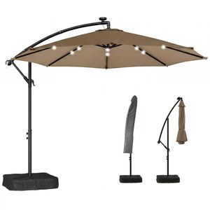 Ombrellone Solare da Esterno Color Tan con Base per Terrazze, Cortili e Giardini - Product Image 5