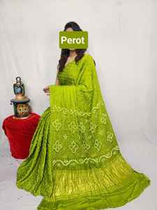 Blusa de Sari de Seda Gajji de Alta Calidad para Mujer, Diseño Moderno y Elegante, con Estampado a Mano, Fabricante Mayorista - Product Image 6