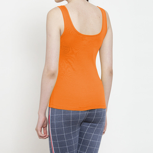 Débardeur Femme Haute Qualité Personnalisable avec Logo Tissu Tricoté Polyester/Coton Écologique Respirant Détail Plume Tenue Décontractée - Product Image 2