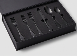 Juego de Cubiertos de Acero Inoxidable Negro Mate, Diseño Minimalista, Resistente al Óxido, Colección de Cubiertos para Mesa de Boda - Product Image 6