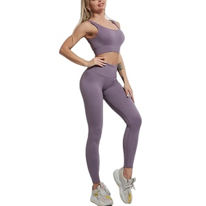 Conjunto de yoga sin costuras para mujer, ropa deportiva de talla grande con Sujetador deportivo impermeable transpirable, mallas, ropa interior deportiva, chándales - Product Image 1