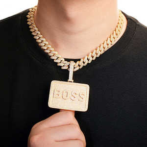 Pendentif Lettre R Personnalisé Moissanite Iced Out, Breloque Hip Hop en Argent Plaqué Or pour Hommes et Femmes, Bijoux de Fête - Product Image 4