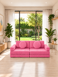 Sofá Modular Moderno para Niños en Color Rosa de Emerald Sofa, Sofá de Juego para Apartamento, Tela Premium Personalizada, Muebles Ecológicos para Niños - Product Image 2