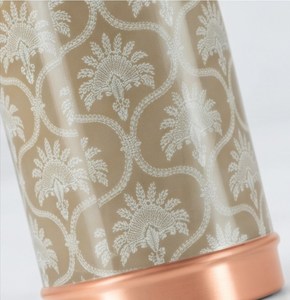 Vintage Floral Pattern Insulated Water <b>Bottle</b> with Copper Screw-On Cap for Hydration <b>Travel</b> Yoga Office - Product Image 6