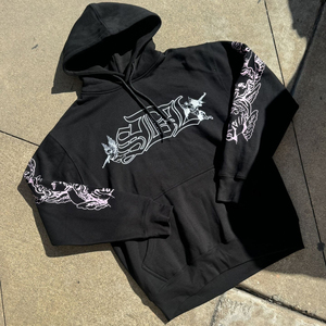 Sweat à capuche personnalisé pour homme, style streetwear, effet délavé au soleil, coupe régulière, 100% coton, poids lourd, avec strass, taille XXS - Product Image 5