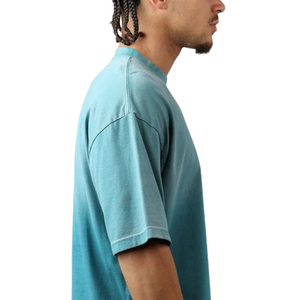 Camiseta de cuello redondo oversize para hombre, manga corta, hombros caídos, corte relajado, estilo casual urbano, venta al por mayor, camiseta básica de moda personalizada - Product Image 6