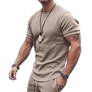 Ensembles d'été pour adultes, t-shirts et shorts grande taille, noirs, unis, pour le jogging, la course à pied et les sports - Product Image 6