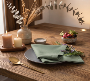 Solid <b>Linen</b> Table <b>Napkin</b> Rectangle Hemstitch Dinner Cloth Reusable Machine Washable for Wedding Restaurant Home - Product Image 2