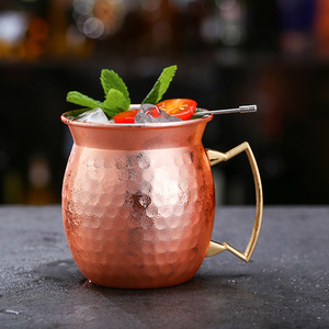 Stainless Steel Cup With Handle Hamer Design Drink Cup Can Be Custom logo - Product Image 2