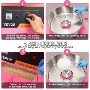 1000W elettrico commerciale di zucchero filato macchina rosa in acciaio inox ciotola zucchero palop cassetto per la casa per bambini compleanno festa di famiglia - Product Image 5