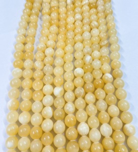 Cuentas Redondas de Calcita Amarilla de Rare Gems Factory, Hebras de Cuentas Redondas de Piedra de 15.5 Pulgadas - Product Image 6