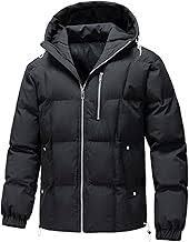 Men's Winter Hooded Thick Bomber <b>Jacket</b> with Zipper Front Eco-Friendly & Windproof Casual Outdoor Coat - Product Image 6