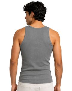 Camiseta sin mangas de algodón gris jaspeado para hombre, ajustada, sin mangas, para gimnasio, informal, de verano, atlética, para culturismo, personalizada por el fabricante - Product Image 2