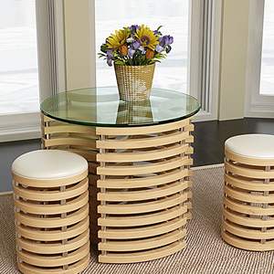 Plateau de table rond en verre trempé transparent de 20 pouces, épaisseur de 1/4 pouce, bord poli, tables basses - Product Image 1