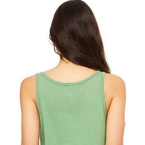 Hot Selling Latest Style Casual Women Tank <b>Top</b> 100% Cotton Canvas Breathable Quick Dry Gym Fitness Wear Front Logo - Product Image 5