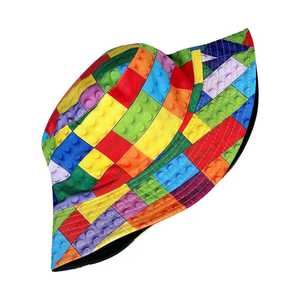 Unisex Bucket <b>Hat</b> Colorful Logo Print Outside Black Inside Polyester Casual Spring <b>Summer</b> 56-58CM - Product Image 3