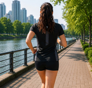 OEM/ODM Factory Wholesale Women's Tight Sports Fitness Yoga Training Running Quick Dry T-shirt Stretch Short Sleeves - Product Image 4