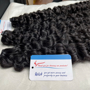 Venta al por mayor vietnamita vapor grande birmano extensión de pelo rizado color negro natural máquina trama de pelo de alta calidad - Product Image 4