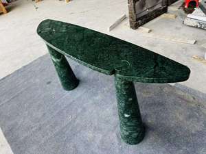 Table basse en marbre vert élégante et moderne de haute qualité, design artisanal en pierre indienne, meuble durable pour salon - Product Image 4