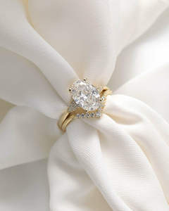 IGI/GIA Lab Grown Vintage 14K amarillo boda/compromiso anillo Unisex corte ovalado diamante en oro blanco fino para fiestas de aniversario - Product Image 2