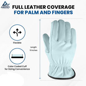 Guantes de Protección de Alta Destreza para Uso en Almacenes, Cuero Suave al Tacto con Diseño de Muñeca Elástica, Guantes Cómodos para Conductor - Product Image 2