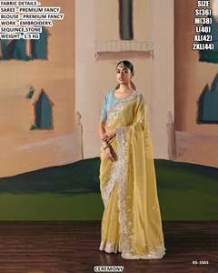 Sari blanc luxueux pour femmes - Sans plis, anti-humidité, idéal pour les soirées - Product Image 3