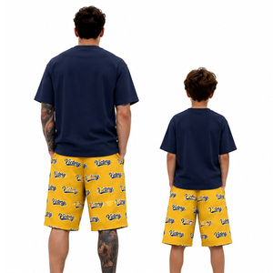 Ensemble <span class=keywords><strong>T</strong></span>-<span class=keywords><strong>shirt</strong></span> et short assortis personnalisés pour la famille 2026, <span class=keywords><strong>bleu</strong></span> <span class=keywords><strong>marine</strong></span> et jaune, tenue décontractée d'é<span class=keywords><strong>t</strong></span>é, vêtements de sport en polyester à séchage rapide pour hommes - Product Image 2