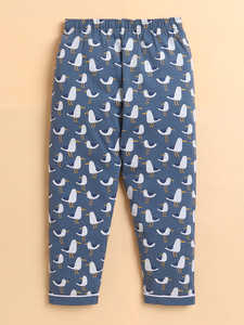 Conjunto de Pijama de Algodón para Niños, Camisa Azul de Manga Larga con Botones y Pantalones Estampados, Ropa de Dormir Suave y Transpirable para Niños - Product Image 5