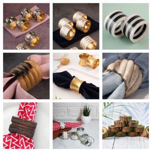 High Quality Wooden Napkin Ring Holder Stand Type Cake <b>Tools</b> for Home Tableware Manufactured in India - Product Image 5