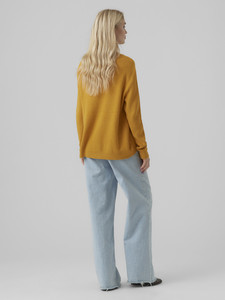 Women's Winter Long Casual Solid <b>Turtleneck</b> Pullover <b>Sweater</b> Loose Fit Mustard Yellow 100% Acrylic 6XL - Product Image 2