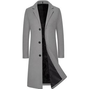 Breathable New Men's Double Breasted Nylon <b>Trench</b> <b>Coat</b> Medium Length Trendy Slim Fitting Casual Woolen <b>Coat</b> Jacket - Product Image 6