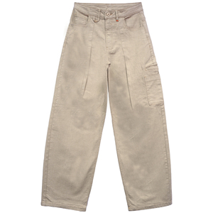 Pantalones anchos de cintura media para mujer Master Textile, con doble costura en la parte delantera, pliegues en el lado izquierdo y bolsillo con solapa. - Product Image 2