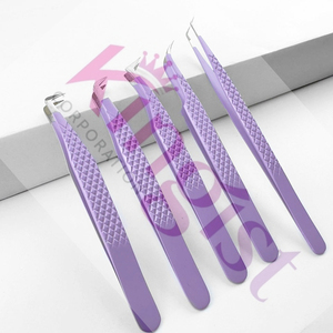 Fine Quality Custom Color Good Material Beauty <b>Tools</b> Kit Eyelash Tweezers In Low Price Eyelash Tweezers Set - Product Image 6