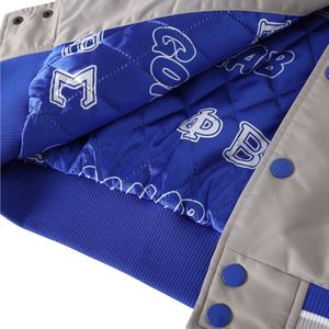 Chaqueta Bomber Gris Phi Beta Sigma para Hombre, Ajuste Cómodo, Tela Premium, Ropa de Fraternidad Griega, Prenda Exterior Informal - Product Image 3