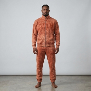 Conjunto Deportivo para Hombre, Color Naranja Oxidado, con Cierre, Chaqueta Bordada y Pantalones Jogger, Ropa Deportiva, Informal, para Calle - Product Image 6