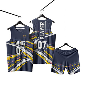 Uniformes de basket-ball réversibles sans manches pour hommes, col rond, logo imprimé sur le devant, 100% polyester, respirant, anti-transpiration - Product Image 1