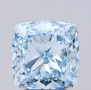 Diamant de laboratoire bleu fantaisie taille coussin, pierre précieuse non montée - Product Image 2