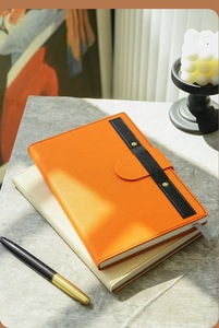 A5 Office Enterprise Leather <b>Notebook</b> with Thermal Binding Loose-Leaf Thick Hardcover Student Notes and Business Gift - Product Image 5