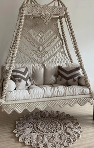 <b>Macrame</b> Double Garden Swing, <b>Hanging</b> <b>Chair</b>, <b>Hanging</b> Swing Bed - Product Image 3
