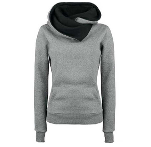 Sudadera con Capucha Unisex para Mujer, Color Verde Sólido, Algodón French Terry, Informal, con Bolsillo, Corte Regular, para Otoño 2026 - Product Image 3